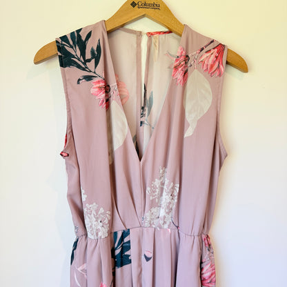 Spicy Sugar Size 10 Sleeveless V-Neck Floral Print Jumpsuit