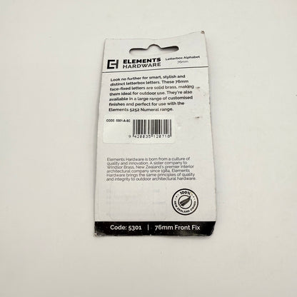 Elements Hardware Solid Brass Front-Fix Letterbox