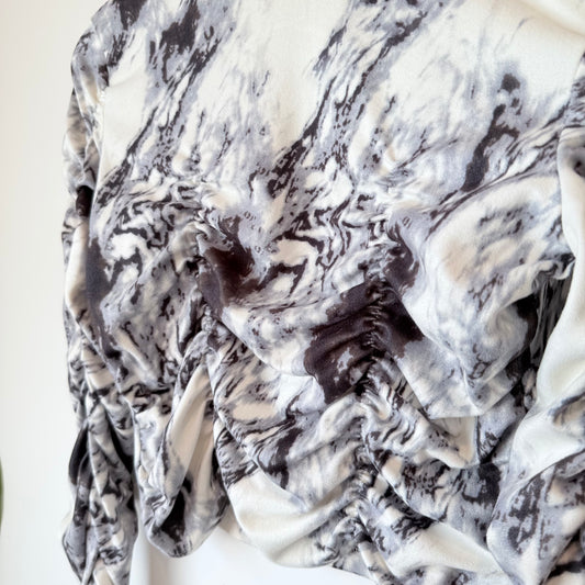 Rouched Crop Fleece Top - Size M