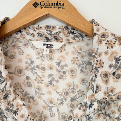 Max Size S Beige Floral Midi Dress