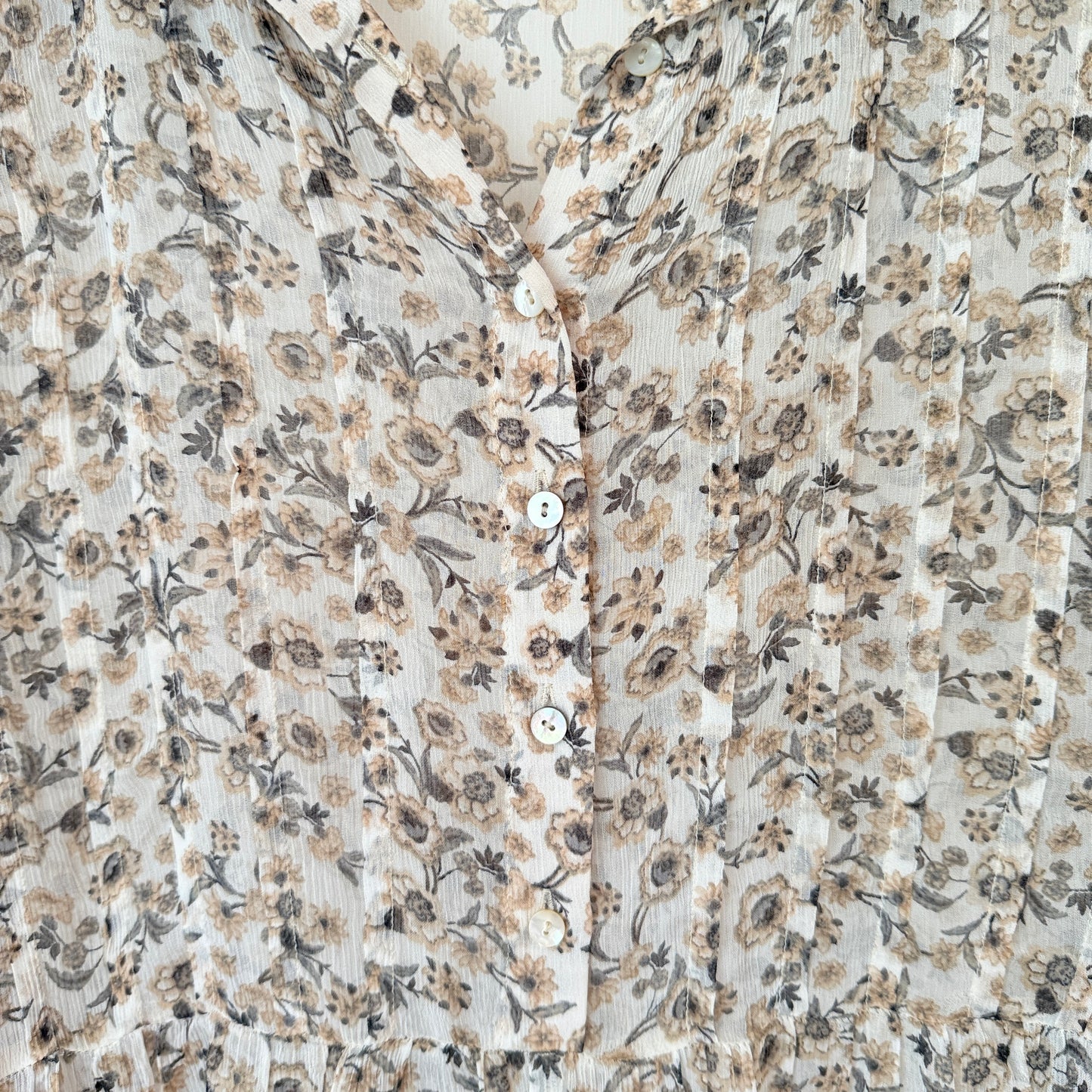 Max Size S Beige Floral Midi Dress