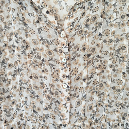 Max Size S Beige Floral Midi Dress