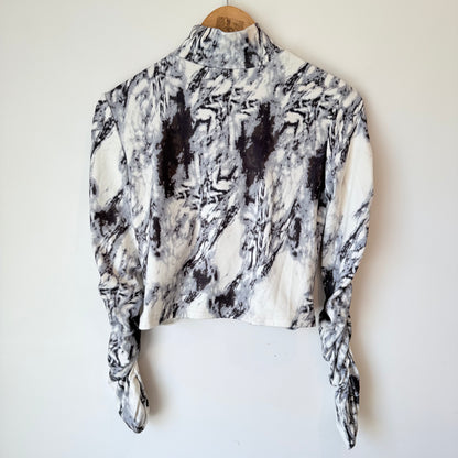 Rouched Crop Fleece Top - Size M