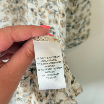 Max Size S Beige Floral Midi Dress