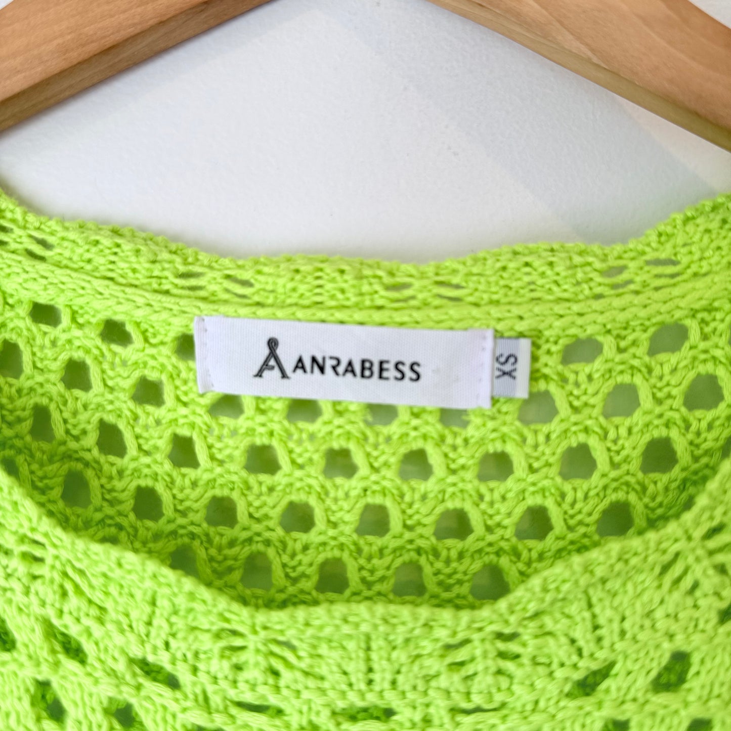 Arabess XS Lime Green Crochet Top / Tunic