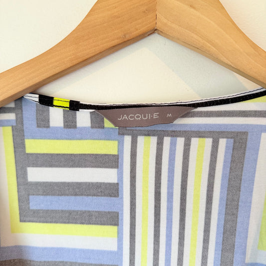 Jacqui E Size M Stretch Abstract Sleeveless Top