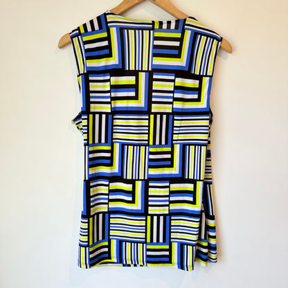 Jacqui E Size M Stretch Abstract Sleeveless Top