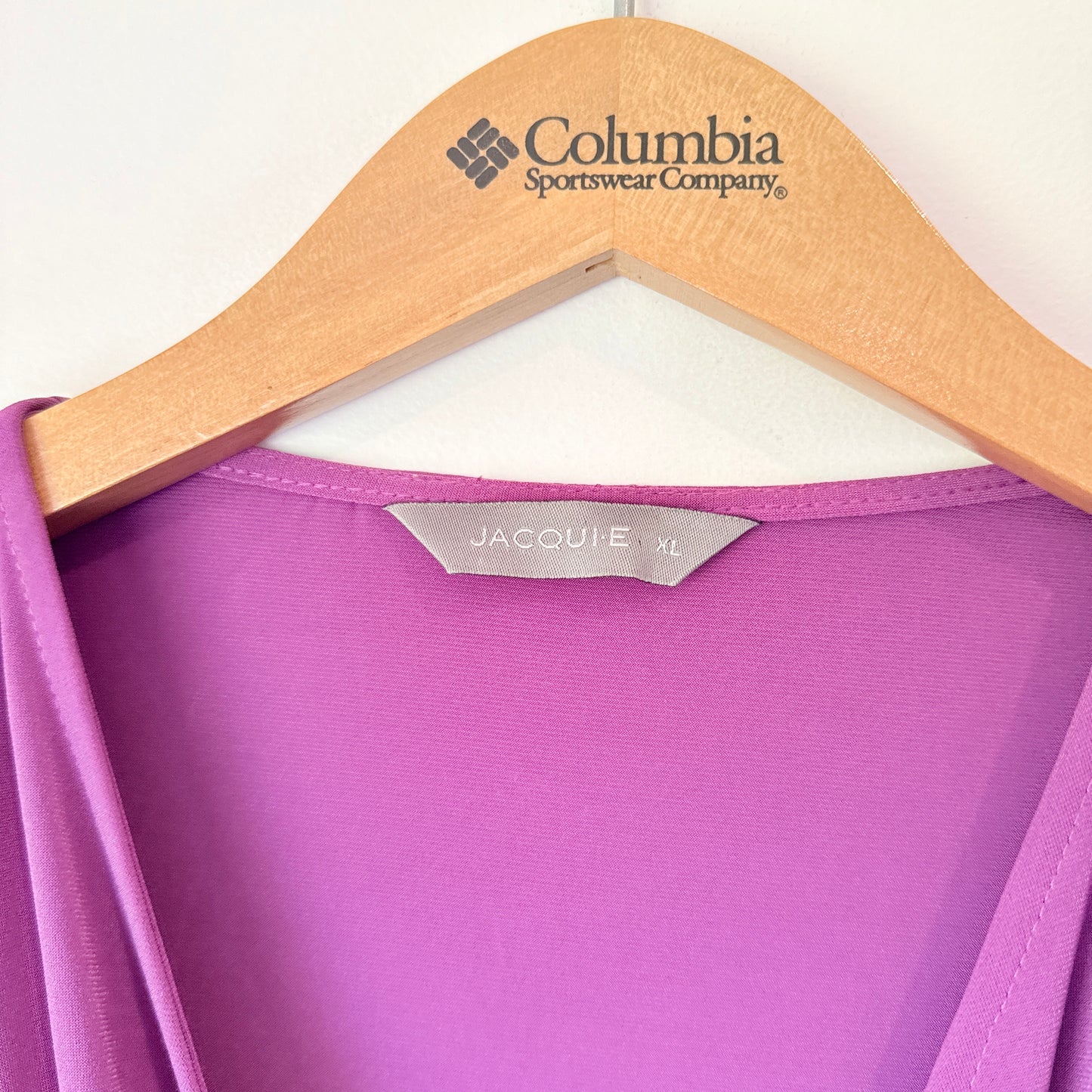 Jacqui E Size XL Purple Frill Detail Jersey Dress