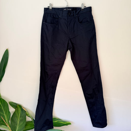 Zara Size 38 EUR / 30 US Black Skinny Fit Pants