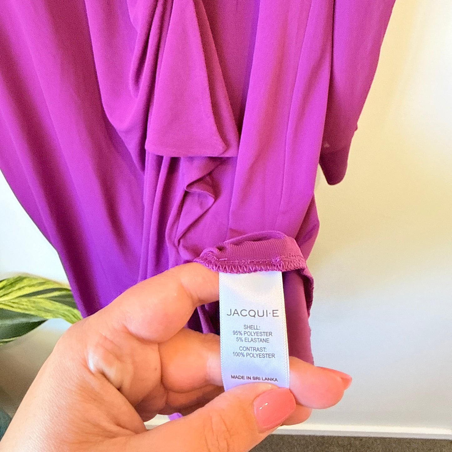 Jacqui E Size XL Purple Frill Detail Jersey Dress