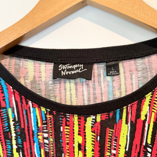Strangely Normal (NZ) Size L Multi-Color Short-Sleeved T-Shirt