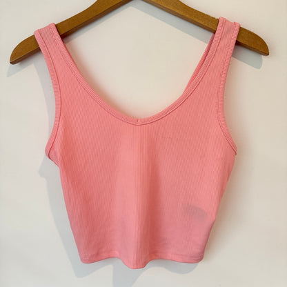 Shein Size S Light Pink Seamless Ribbed Cropped Tank Top