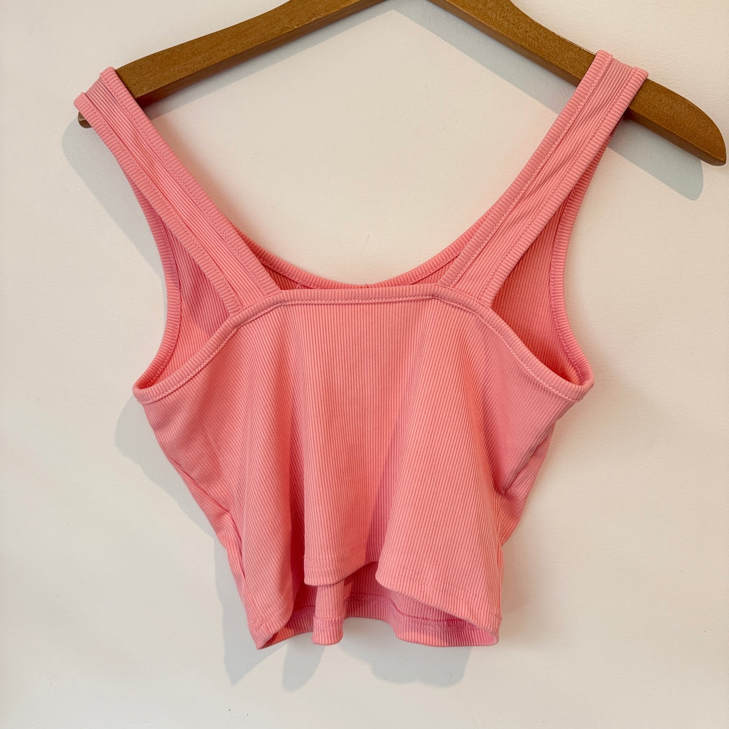 Shein Size S Light Pink Seamless Ribbed Cropped Tank Top