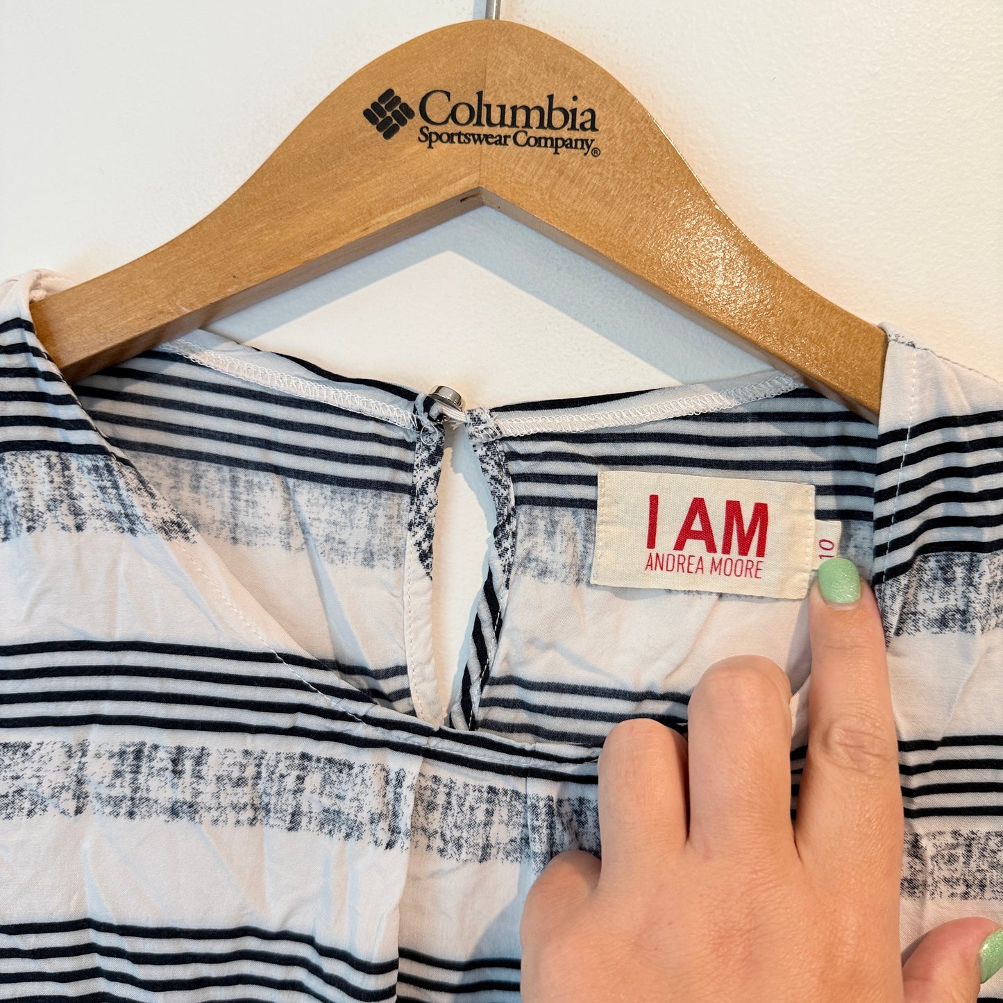 I Am Andrea Moore Size 10 Short-Sleeve Striped Dress