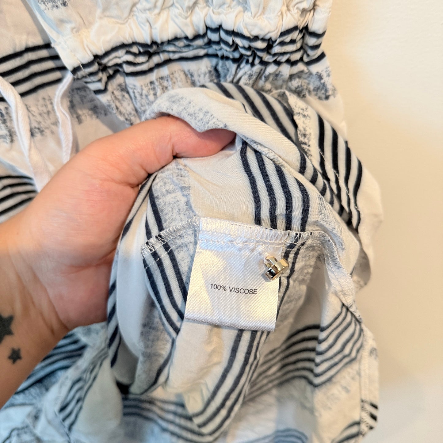 I Am Andrea Moore Size 10 Short-Sleeve Striped Dress