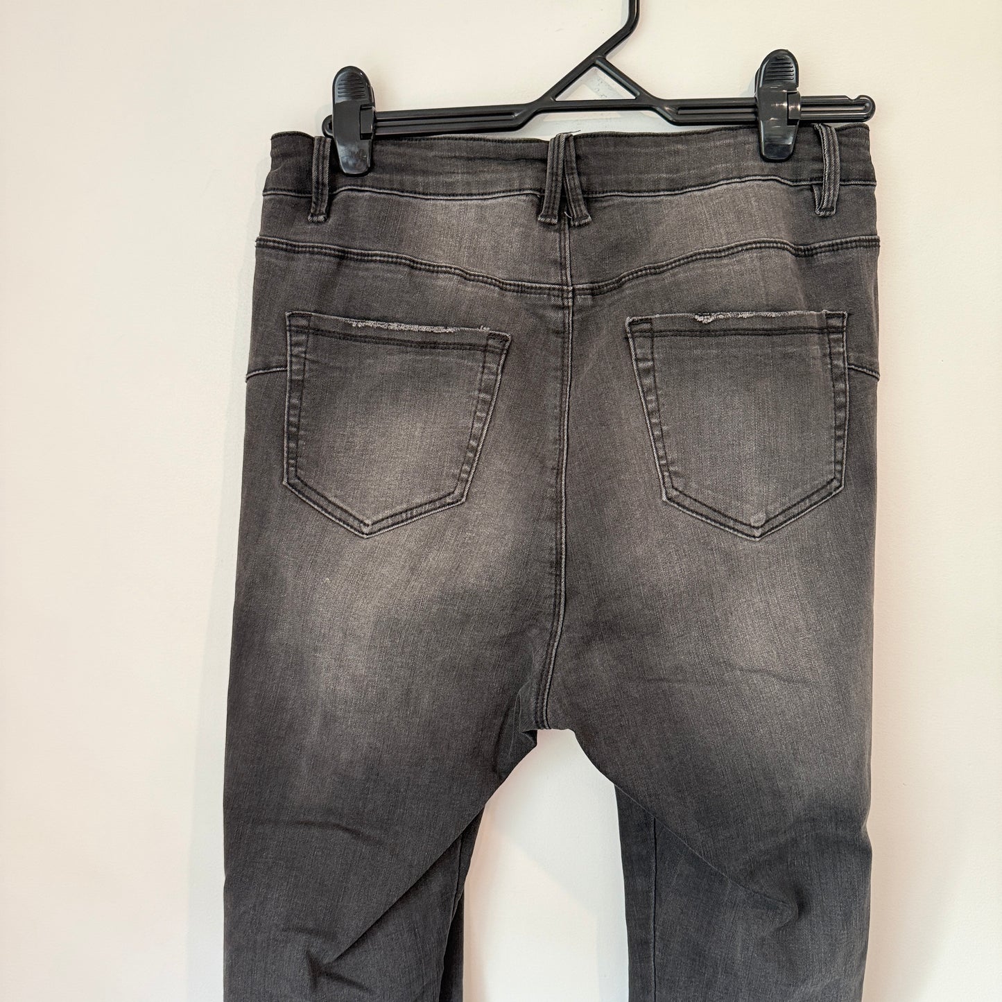 C & B Denim Size 14 Black Ripped Skinny Jeans