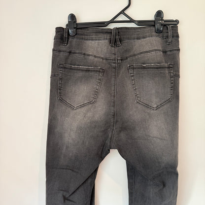 C & B Denim Size 14 Black Ripped Skinny Jeans