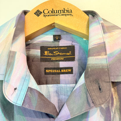 Ben Sherman Size S Long-Sleeved Multi-Color Abstract Button-Down Shirt