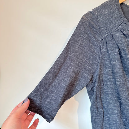 Country Road Size XS Gray Ruched 95% Linen Short-Sleeve Dress