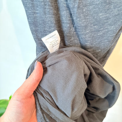 Country Road Size XS Gray Ruched 95% Linen Short-Sleeve Dress