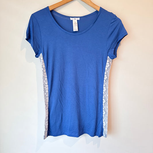 L The Label Size S Blue Short-Sleeve Viscose Top
