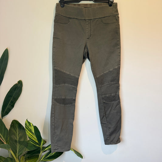 Jeanswest Size 14 Beluga Green Elasticated Cotton Blend Pants