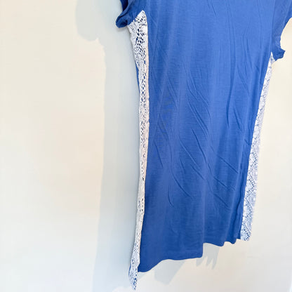 L The Label Size S Blue Short-Sleeve Viscose Top