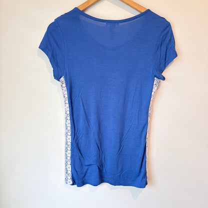 L The Label Size S Blue Short-Sleeve Viscose Top