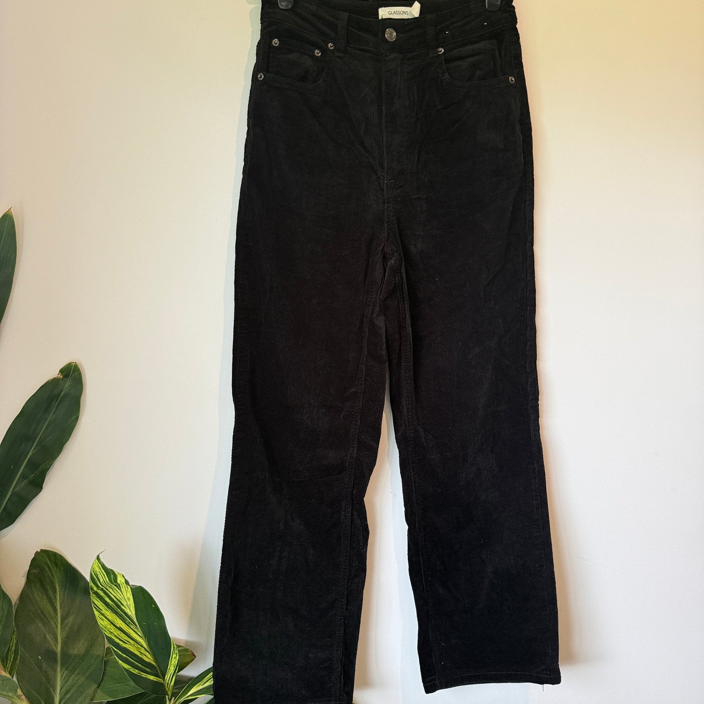 Glassons Size 8 Black Corduroy Trousers