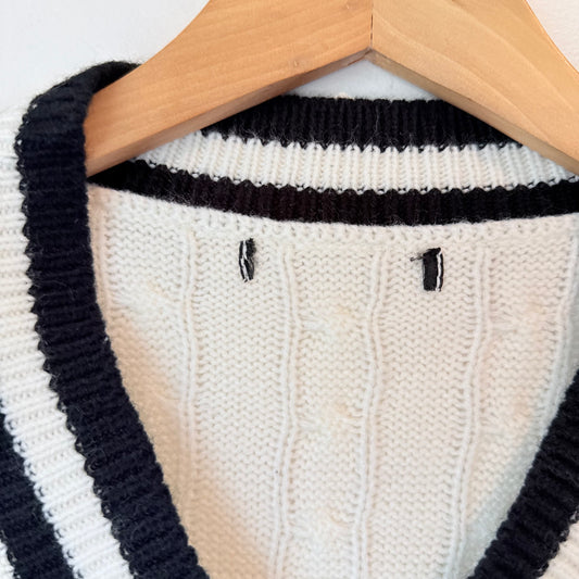 Cut Label 100% Acrylic White Sweater Vest - 50cm U/Arm to U/Arm