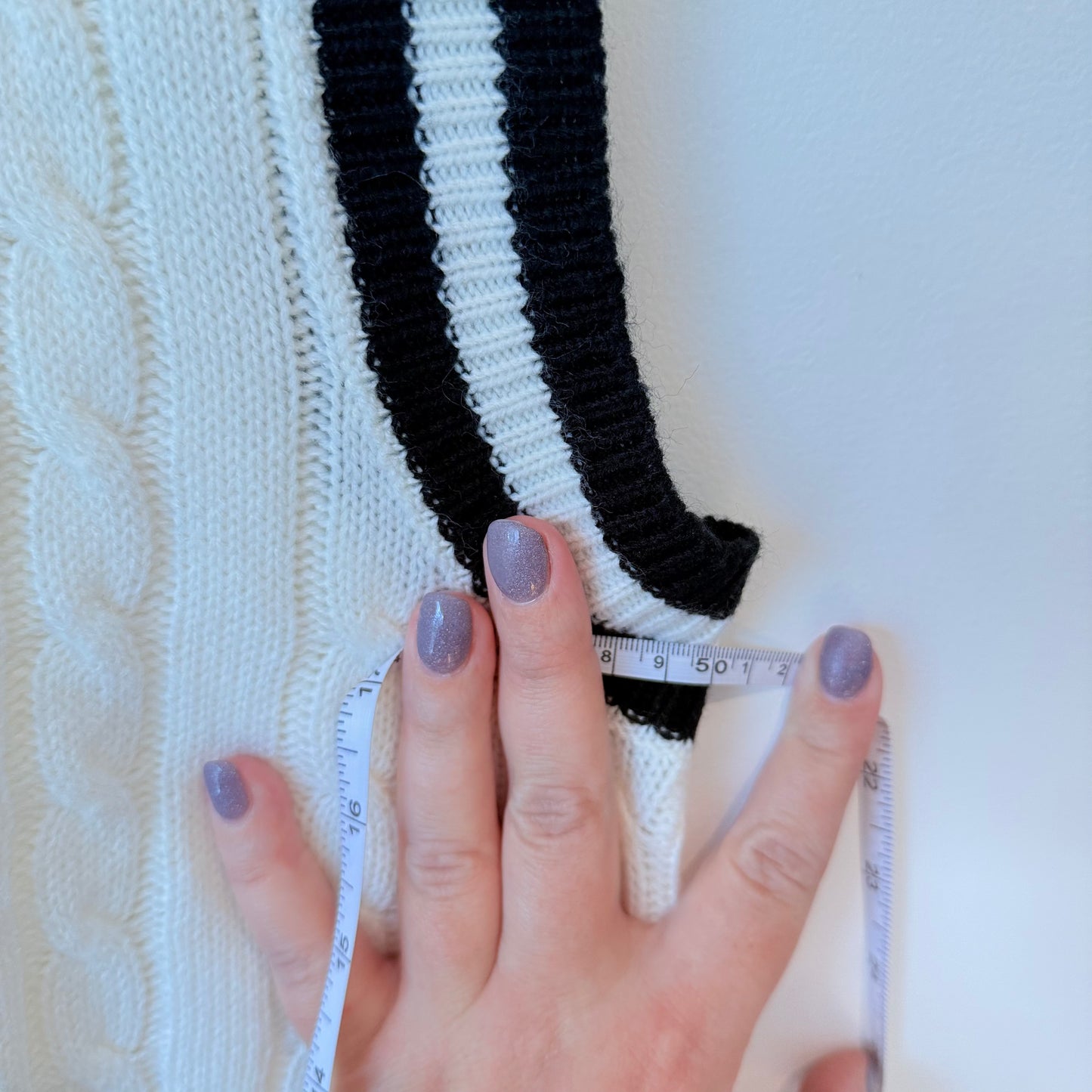 Cut Label 100% Acrylic White Sweater Vest - 50cm U/Arm to U/Arm