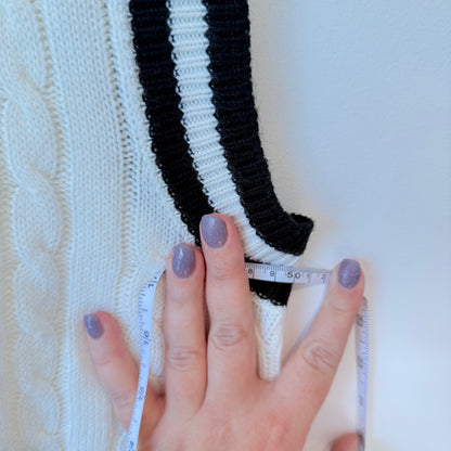 Cut Label 100% Acrylic White Sweater Vest - 50cm U/Arm to U/Arm