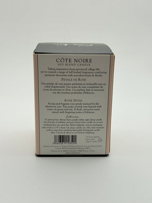 Côte noire soy blend candle - pétale de rose 75g (2.65oz) pink - candles home&living materials
