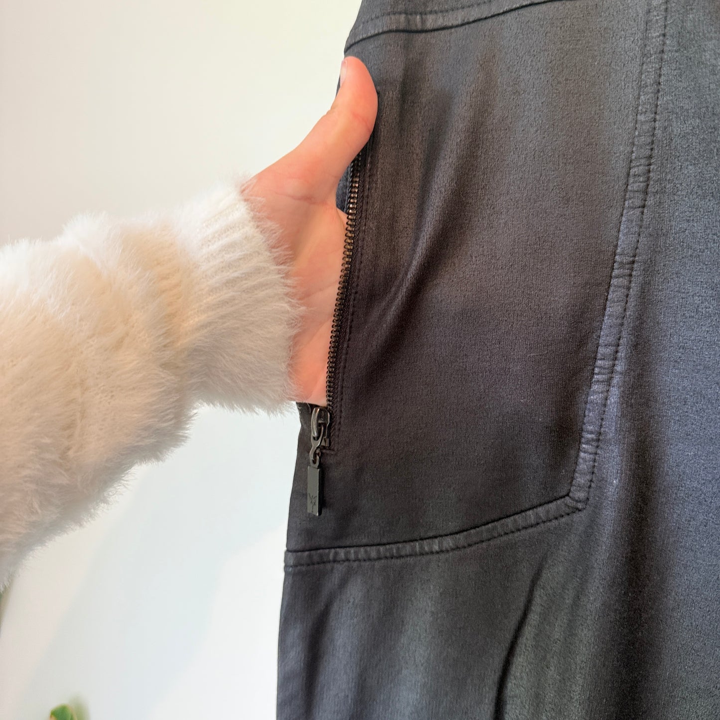 Monari Size 18 Black Faux Leather Pants