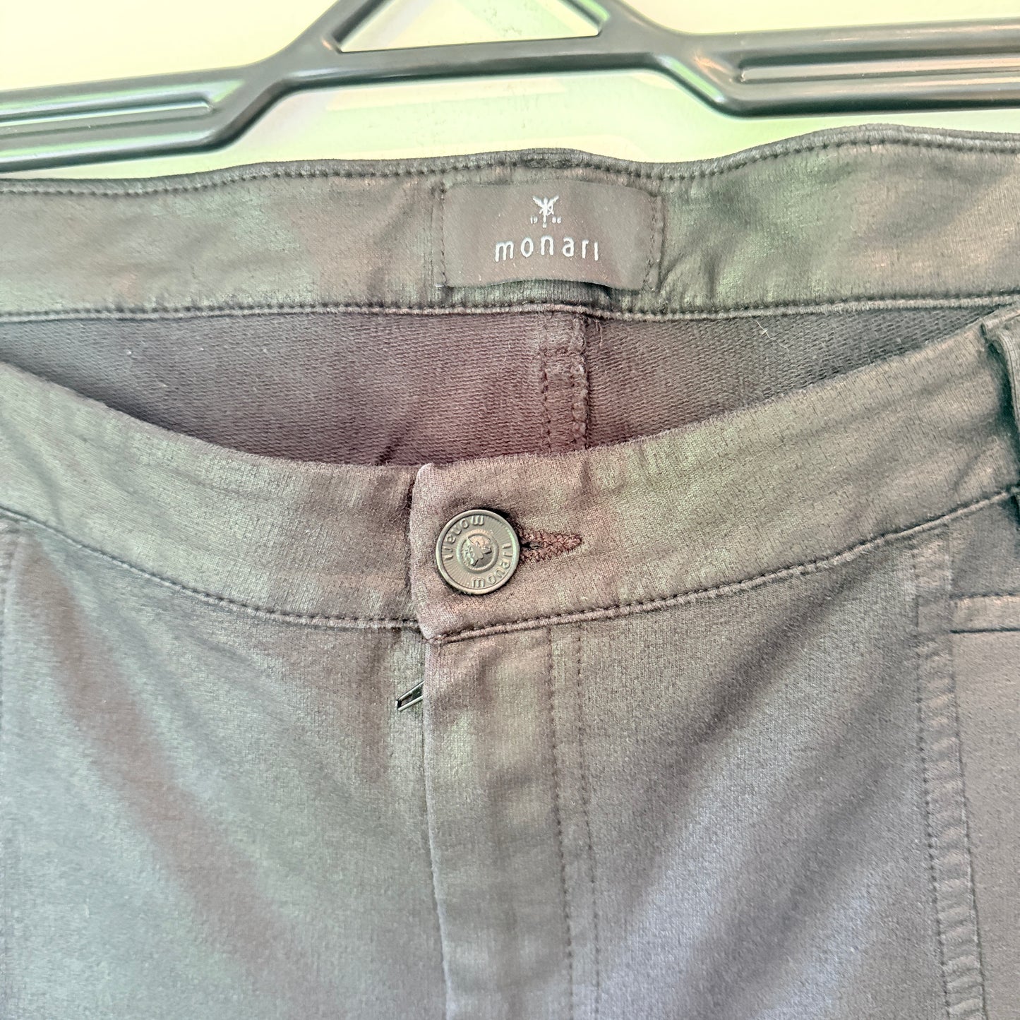 Monari Size 18 Black Faux Leather Pants