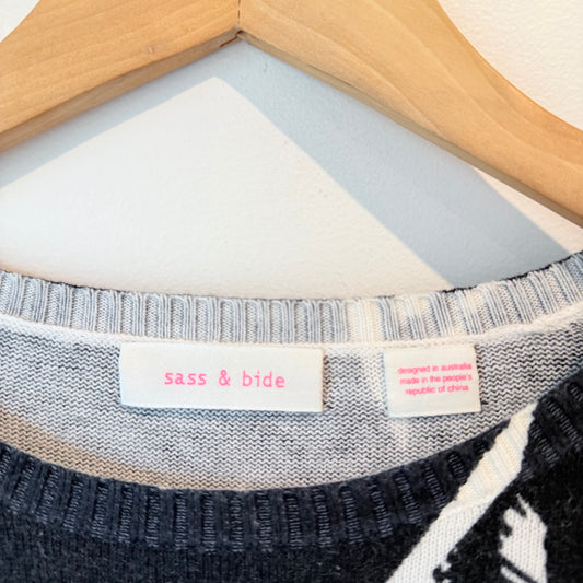 Sass & Bide Black & White Knit Sweater Size XS