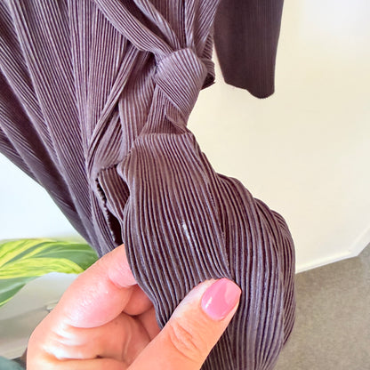 Showpo Size 10 Black Long Sleeve Wrap Dress