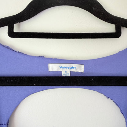 Valley Girl Size M Blue Lace Overlay Sleeveless Sundress