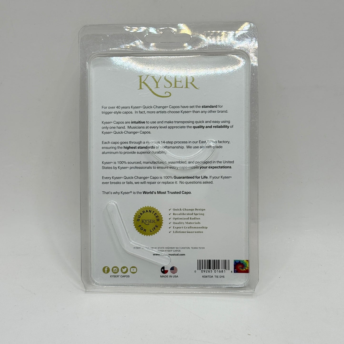 Kyser Quick-Change Capo – Tie-Dye (6-String Acoustic Guitar)