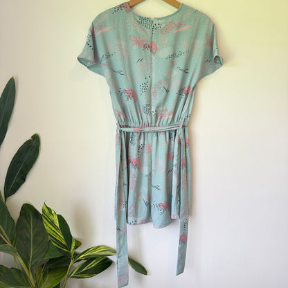 Cut Label Size U/Arm 48cm Light Blue Floral Romper