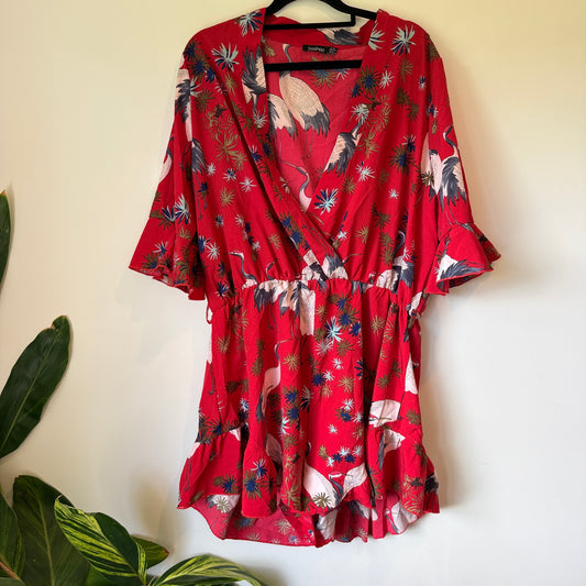 Boohoo Size 18 Belted Romper Playsuit