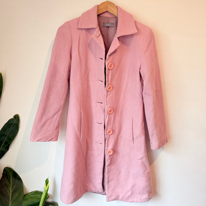 Jacqui E Size XS Pink Wool Coat