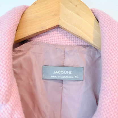 Jacqui E Size XS Pink Wool Coat