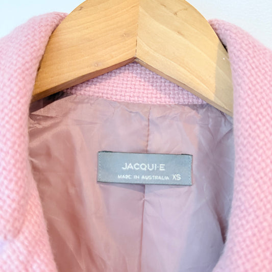 Jacqui E Size XS Pink Wool Coat