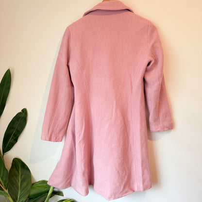Jacqui E Size XS Pink Wool Coat