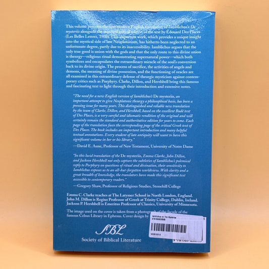 Iamblichus: On the Mysteries by Emma C. Clarke