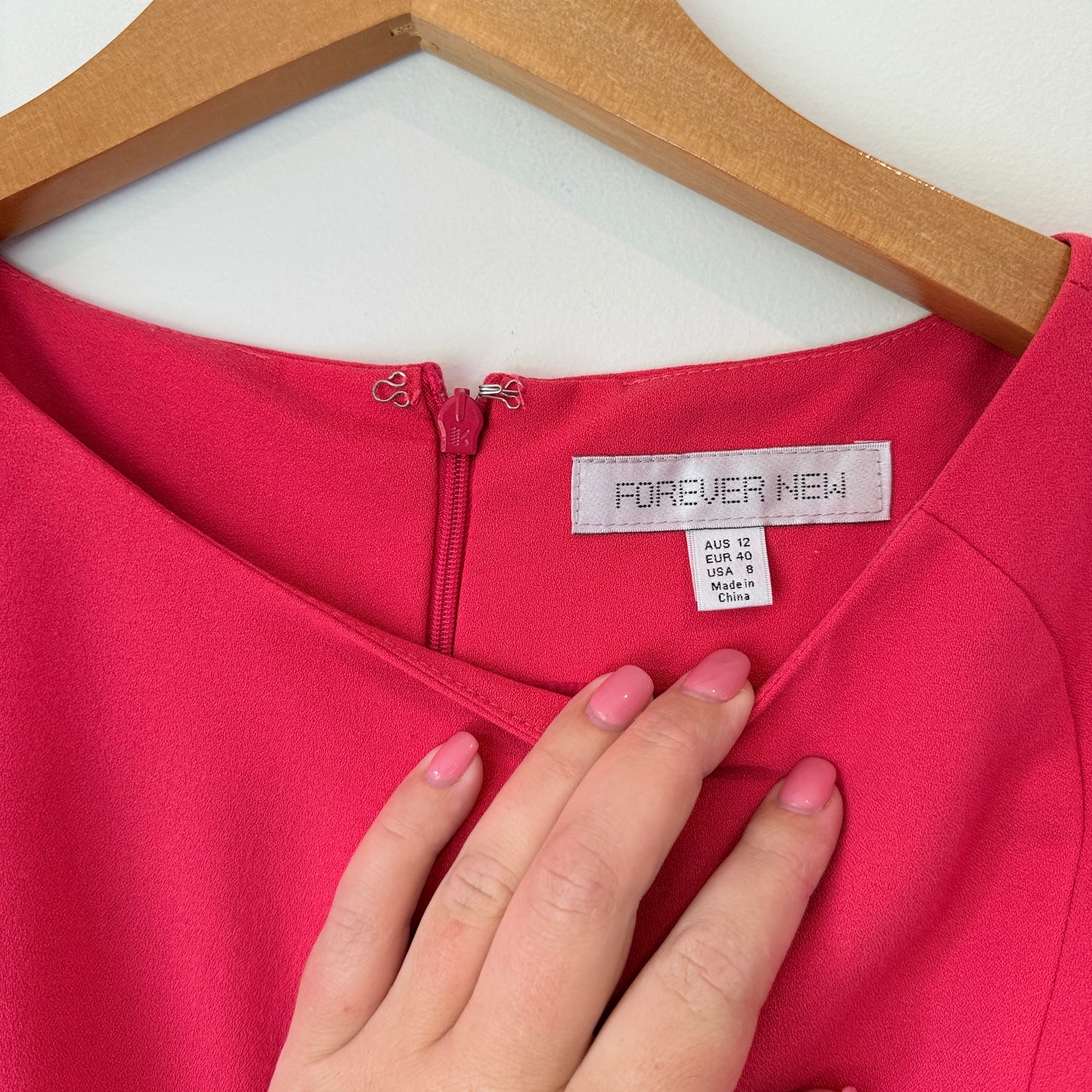 Forever New Size 12 Hot Pink Sleeveless Mini Dress