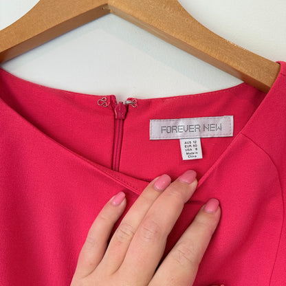 Forever New Size 12 Hot Pink Sleeveless Mini Dress