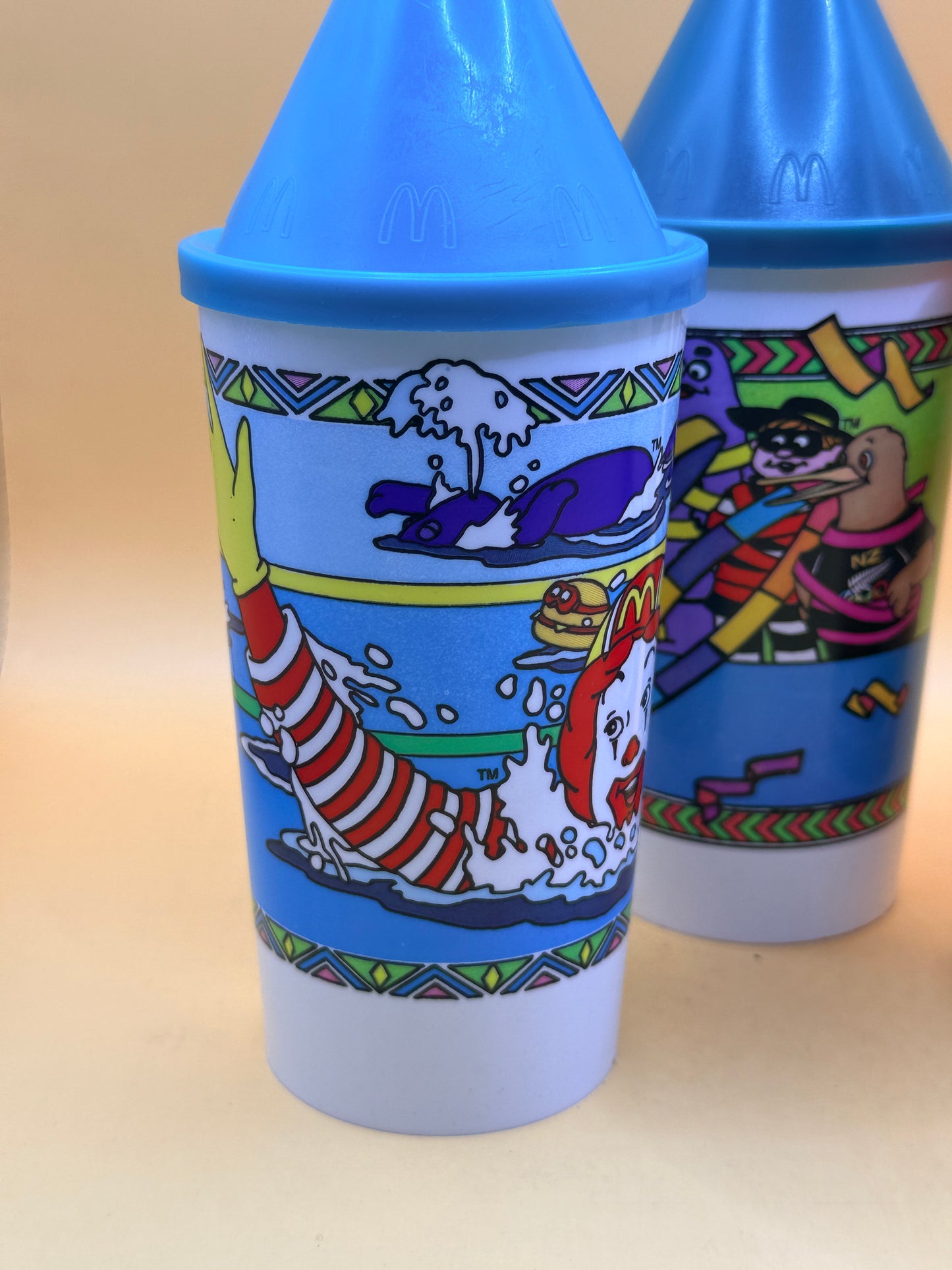 McDonald’s Olympic Sports 1996 Collector Cups Set of 4 with Lids & Straws