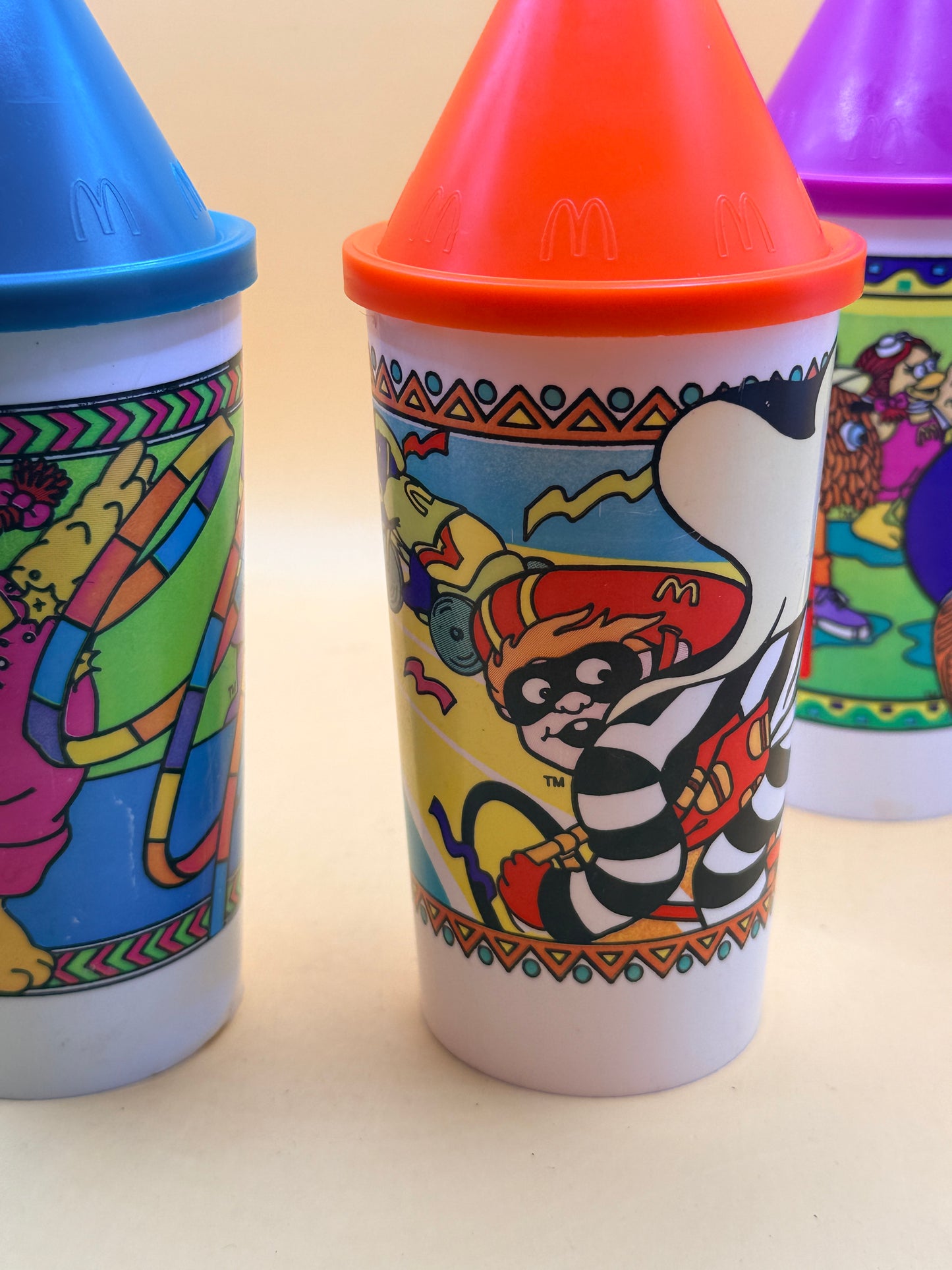 McDonald’s Olympic Sports 1996 Collector Cups Set of 4 with Lids & Straws